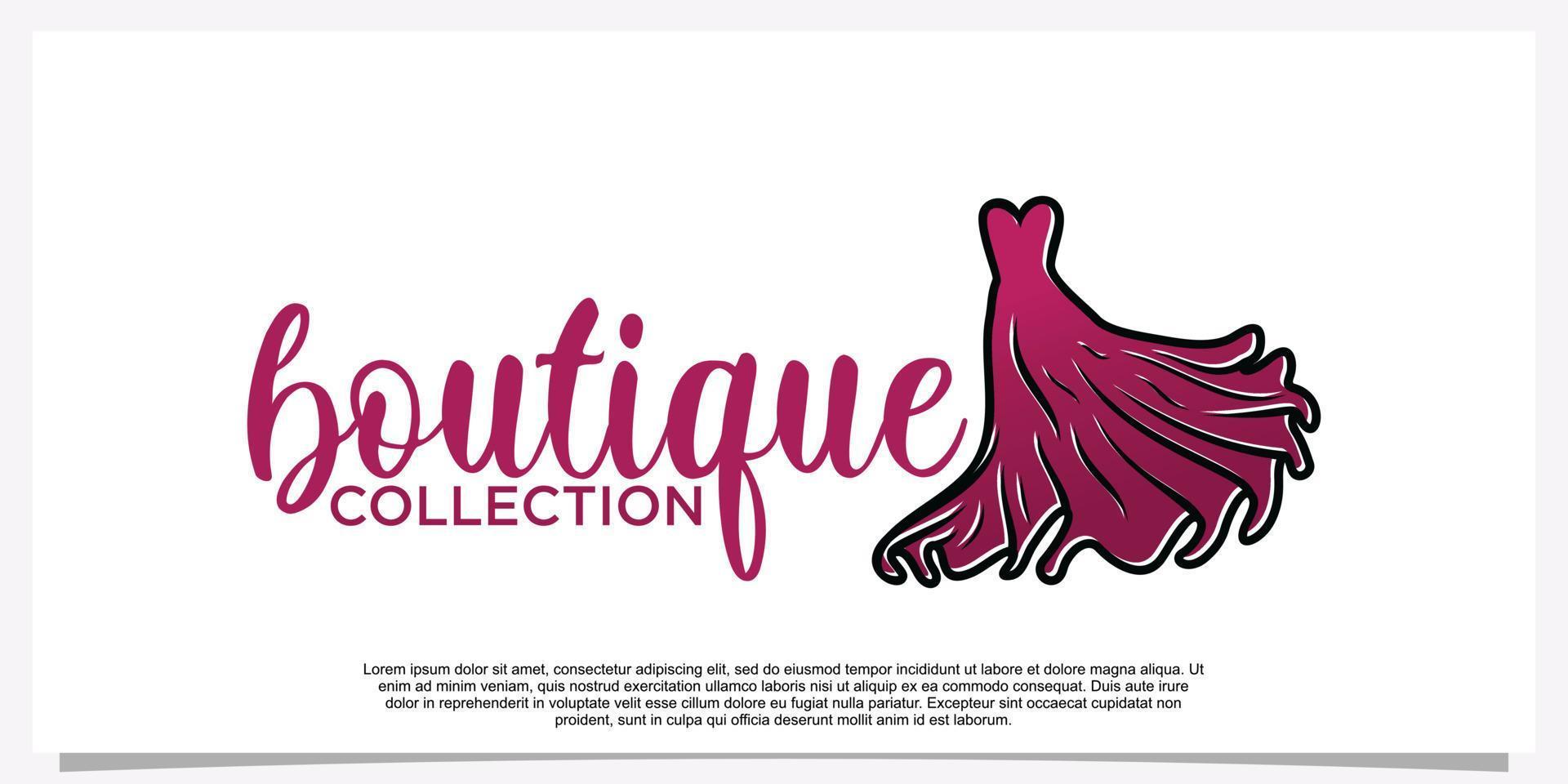 Fashion logo design with dress fashion logo art vector logo template Premium Vector Part 3