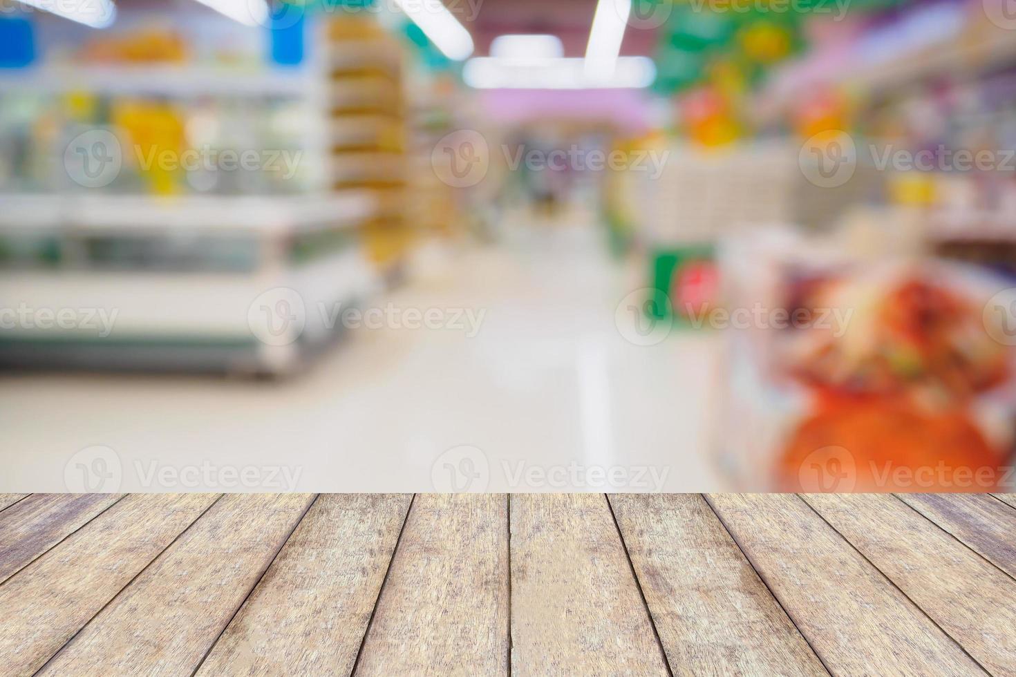Supermarket with abstract defocused blur background photo