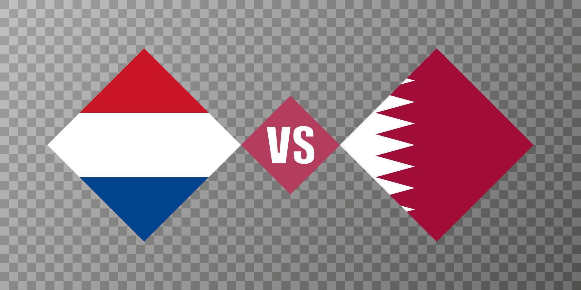 concepto de bandera de países bajos vs qatar. ilustración vectorial vector