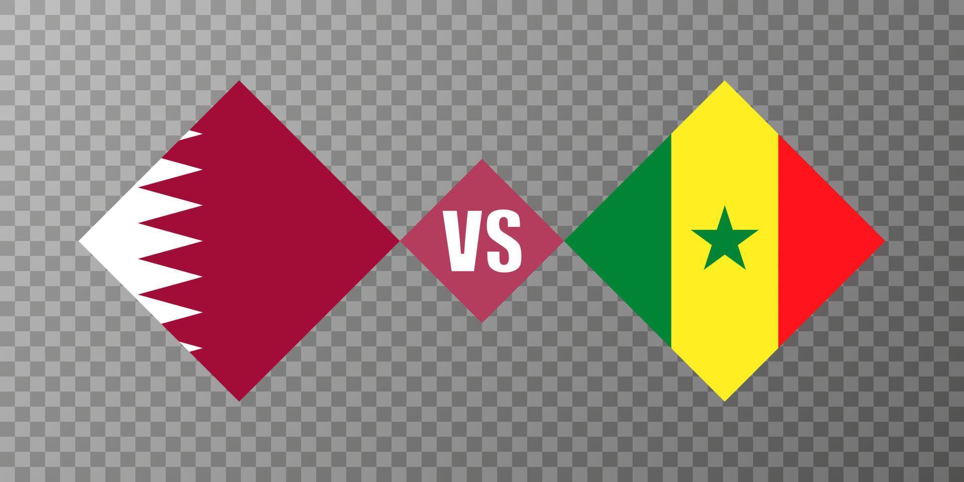 Senegal vs Qatar flag concept. Vector illustration.