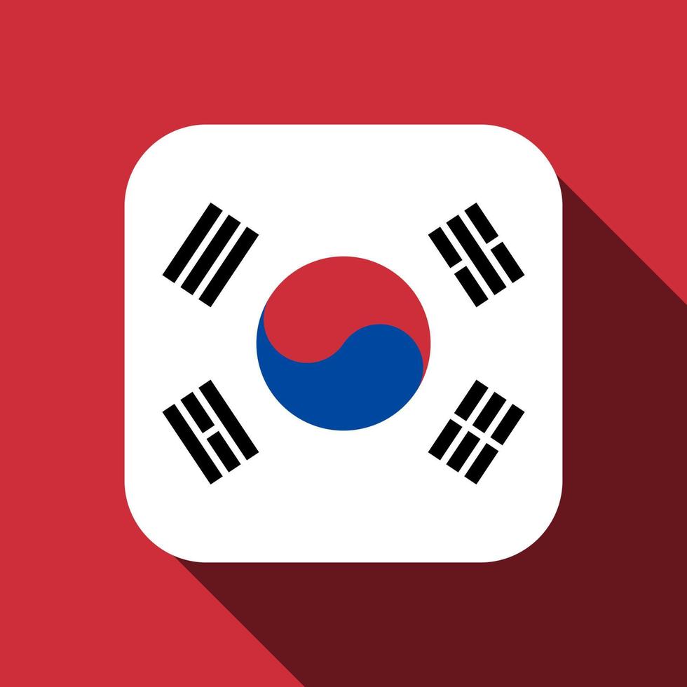 South Korea flag, official colors. Vector illustration.