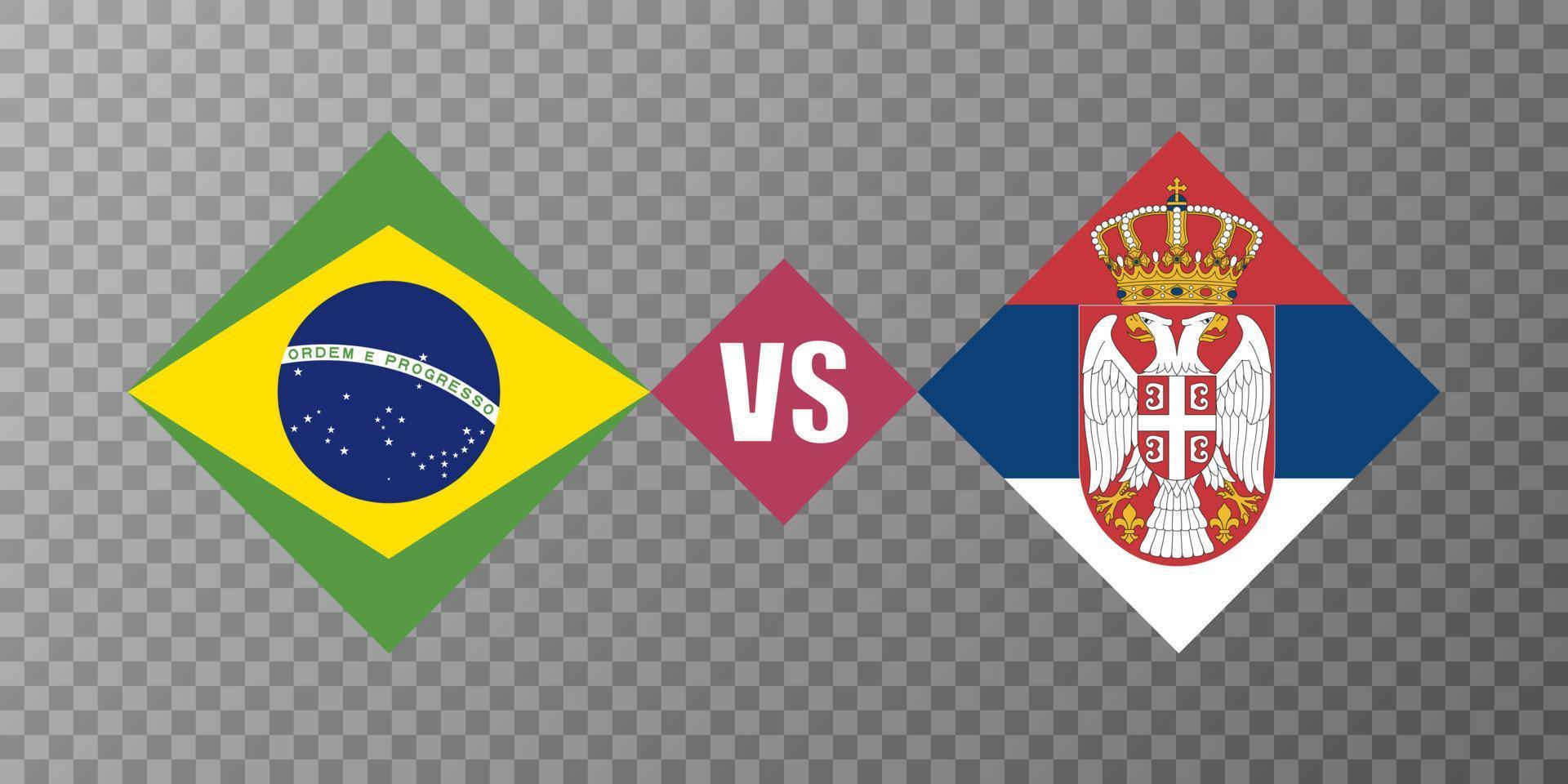concepto de bandera de brasil vs serbia. ilustración vectorial vector