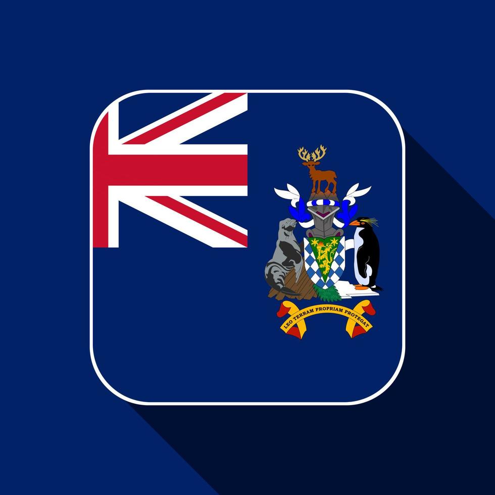 South Georgia and the South Sandwich Islands flag, official colors. Vector illustration.