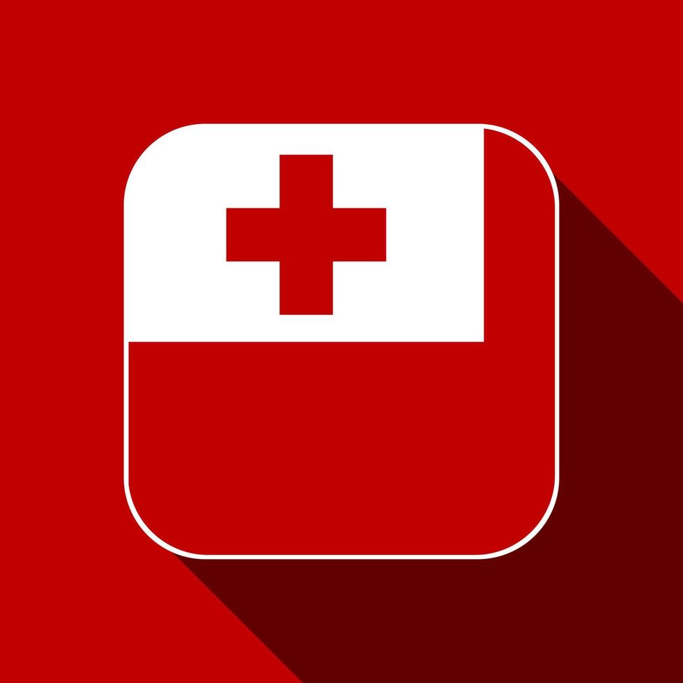 Tonga flag, official colors. Vector illustration.