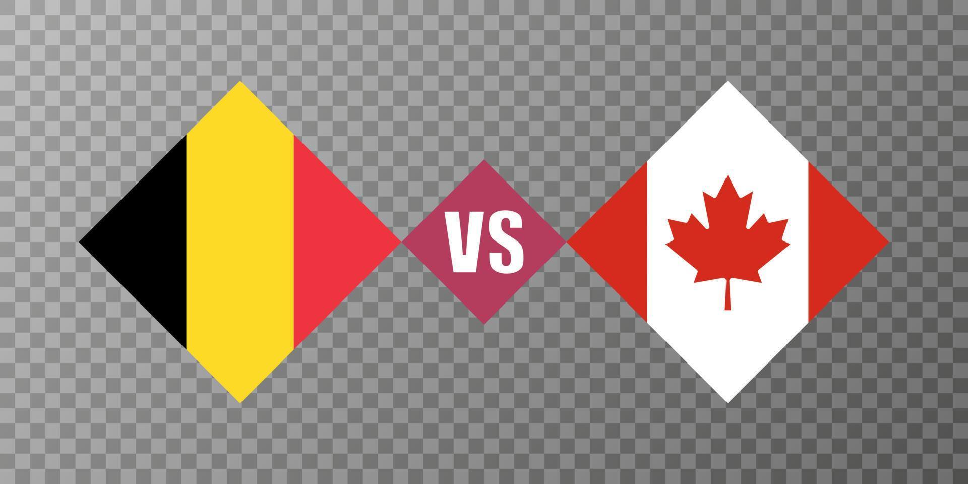 Belgium vs Canada flag concept. Vector illustration.
