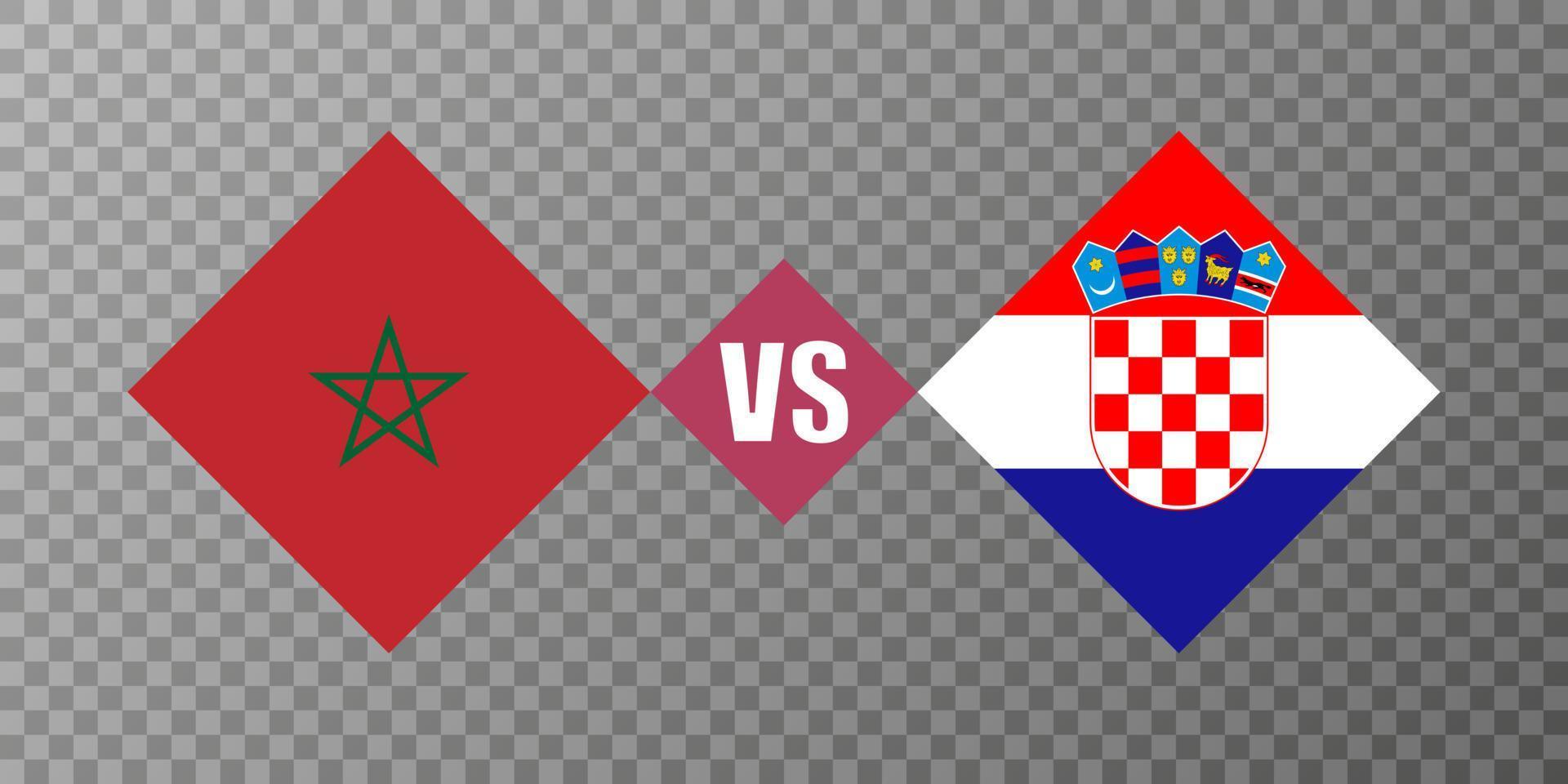 Morocco vs Croatia flag concept. Vector illustration.