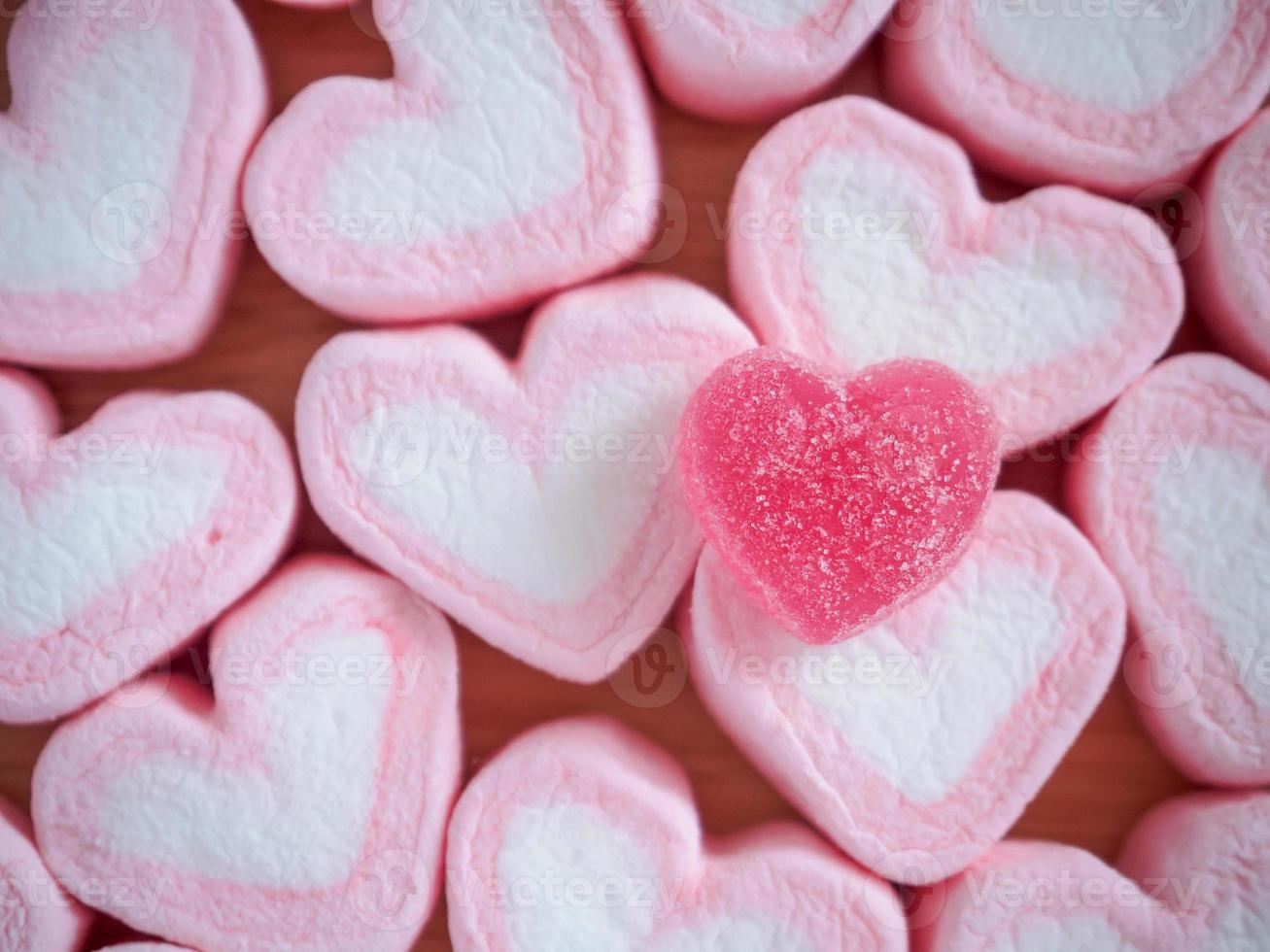 pink heart shape marshmallow for valentines background photo