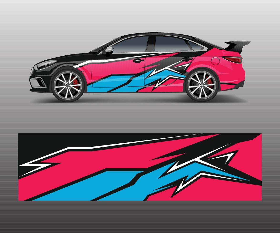 Car wrap design for sport car. Car wrap design for branding, services, company. vector