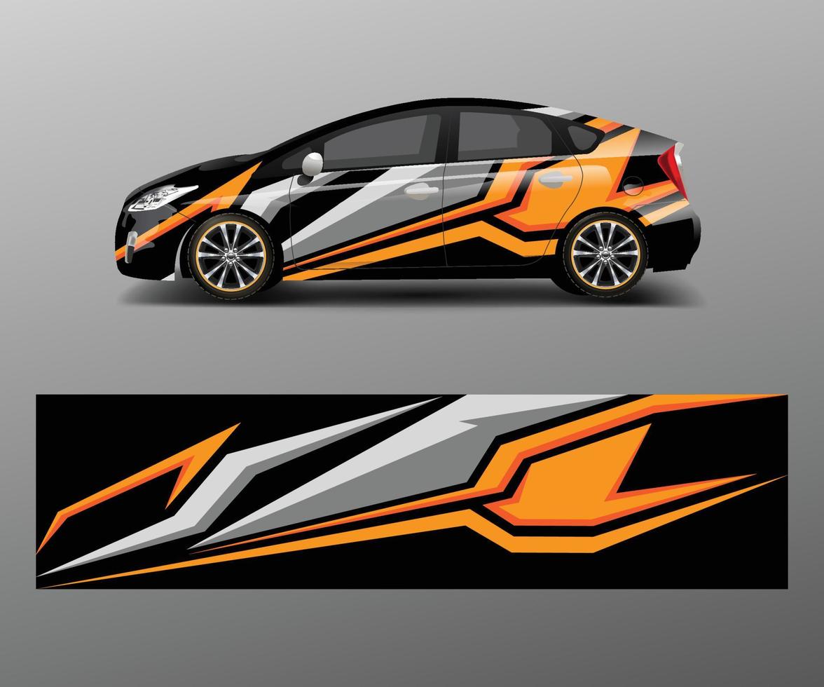 Car decal vector, graphic abstract racing designs for vehicle Sticker vinyl wrap vector