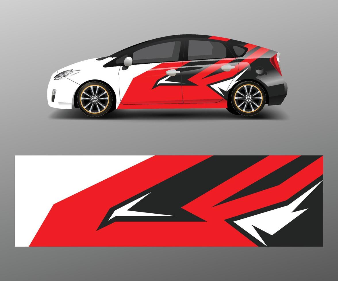 Racing car wrap with abstract stripe shapes for Company. Sport car racing wrap vector design template design vector