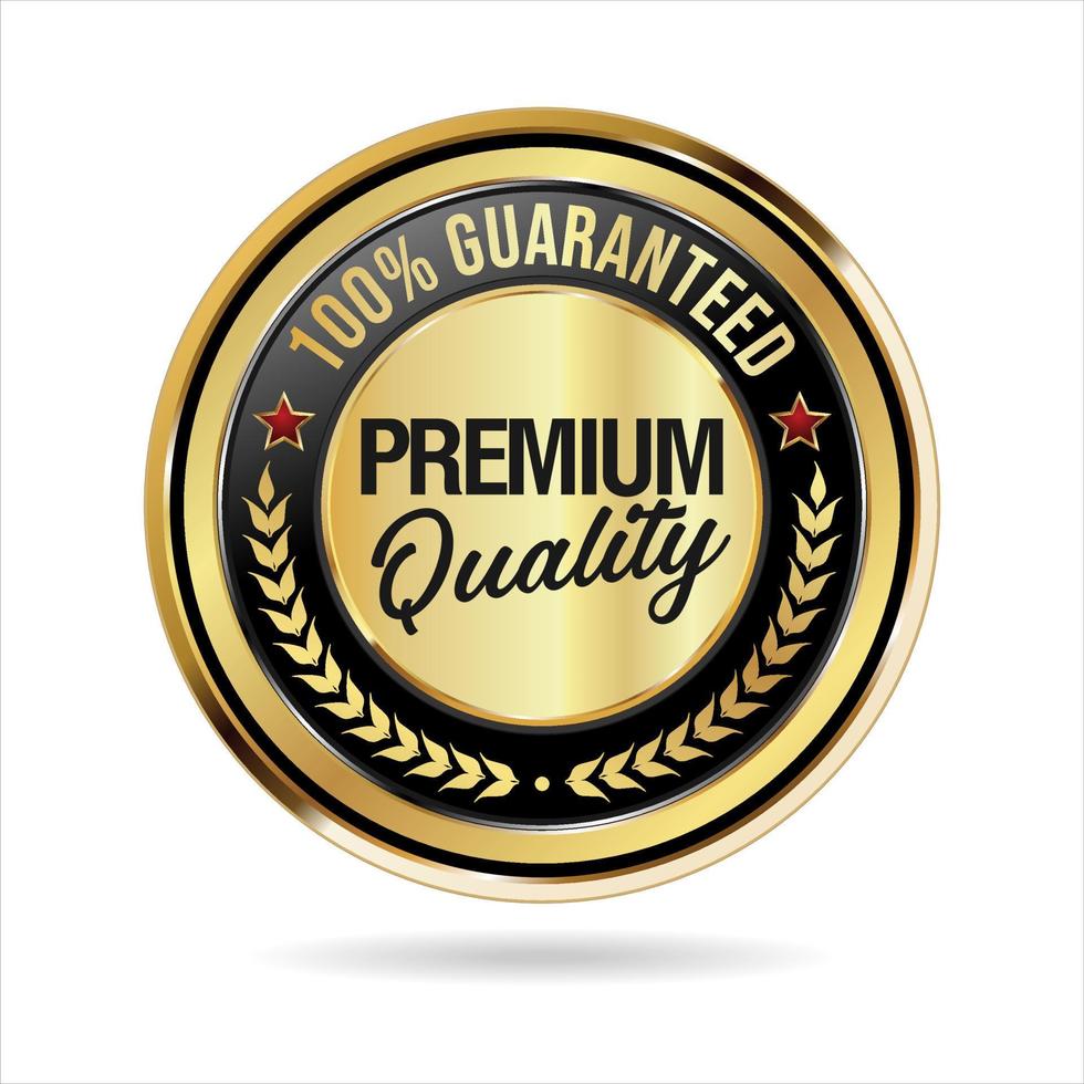Collection of golden badges and labels vector