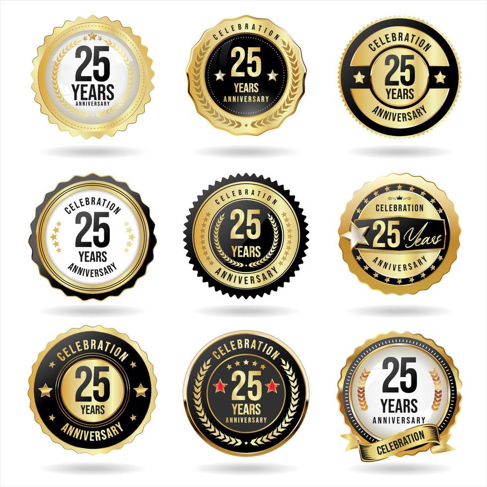 Collection of anniversary logotype celebration emblem vector