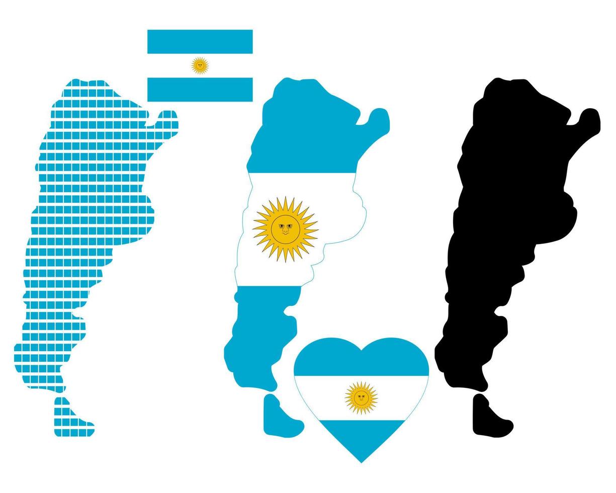 mapa de argentina en diferentes colores y símbolos sobre un fondo blanco vector