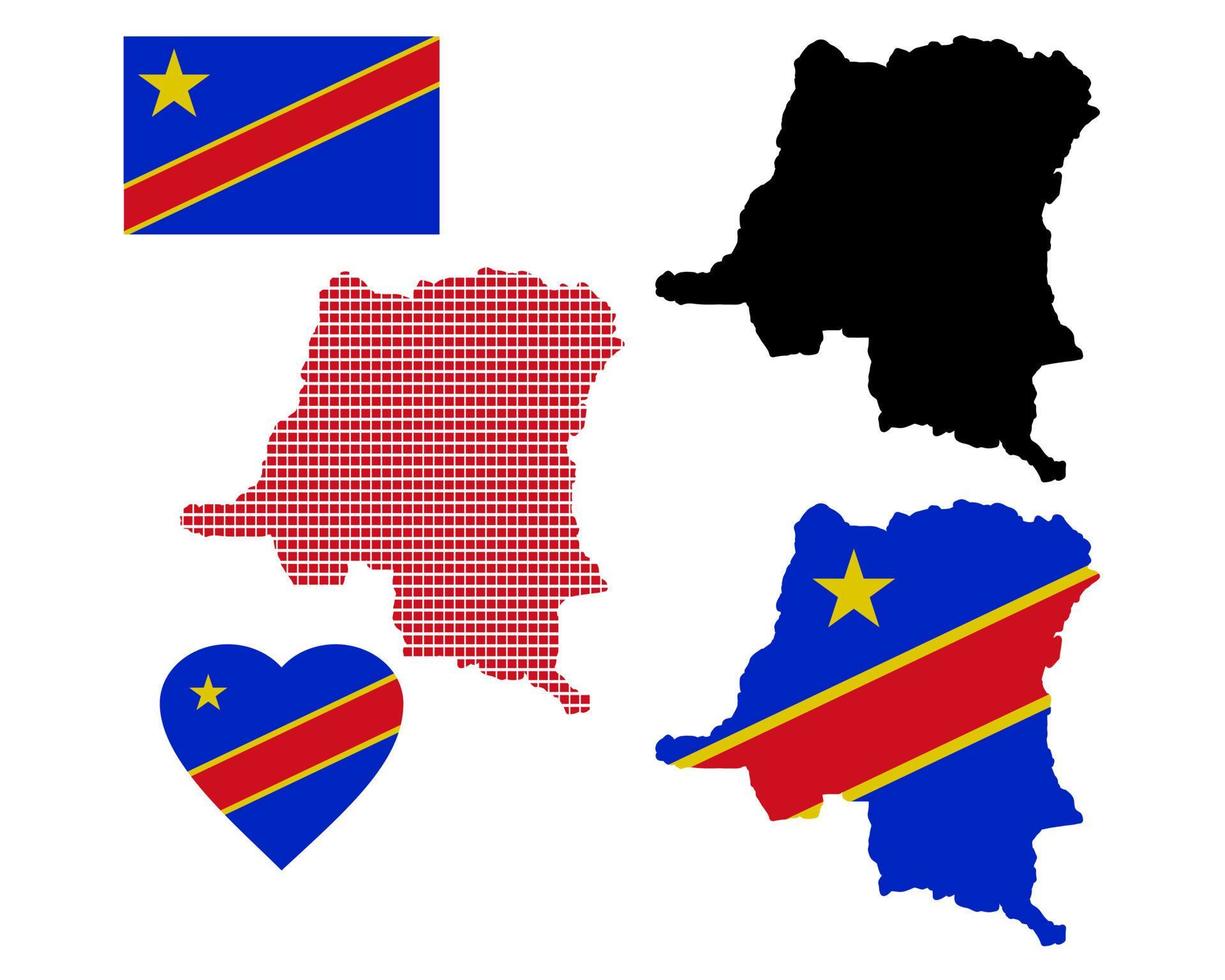 mapa congo diferentes tipos y símbolos sobre un fondo blanco vector