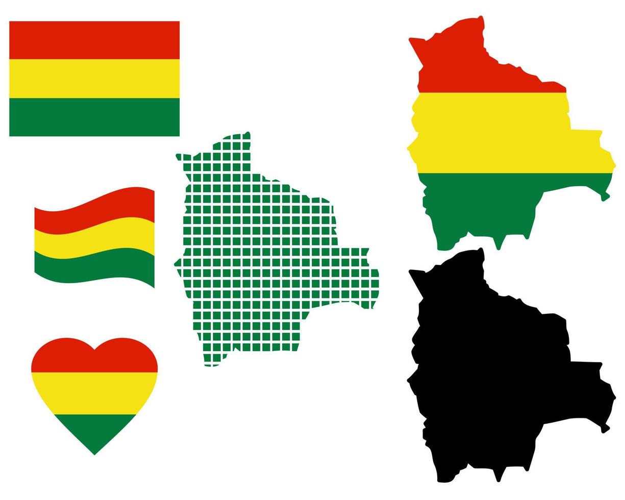 Map of Bolivia different types and symbols on a white background vector