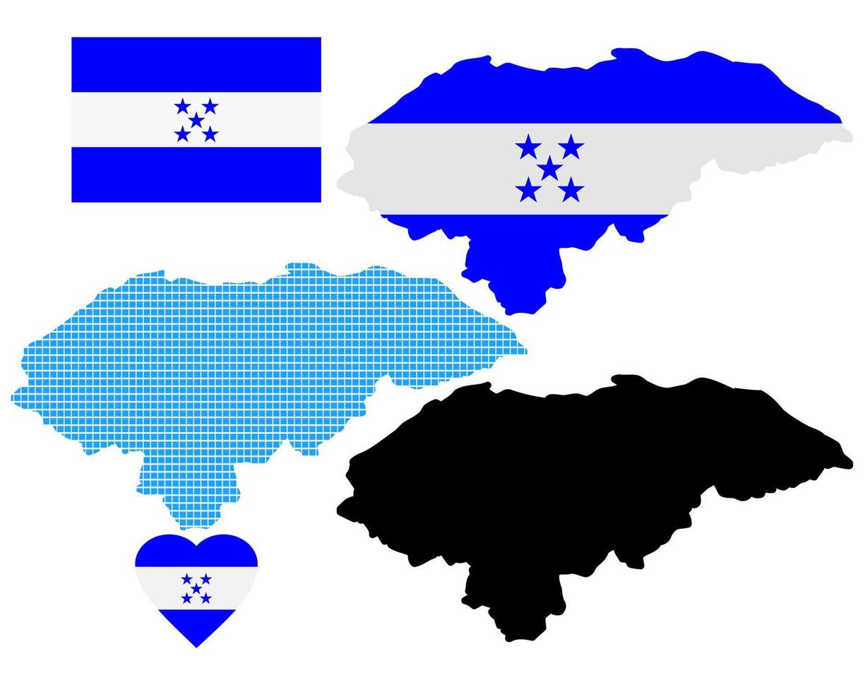 mapa honduras diferentes tipos y símbolos sobre un fondo blanco vector