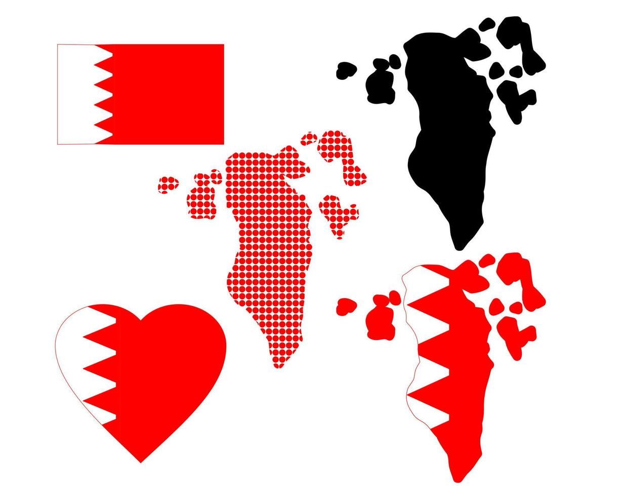 mapa de bahrein en diferentes colores y símbolos sobre un fondo blanco vector