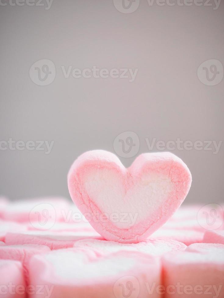 pink heart shape marshmallow for valentines background photo