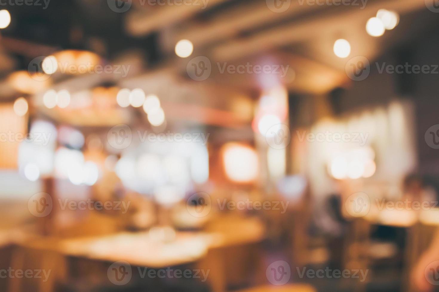 Restaurant cafe or coffee shop interior with people abstract blur background photo