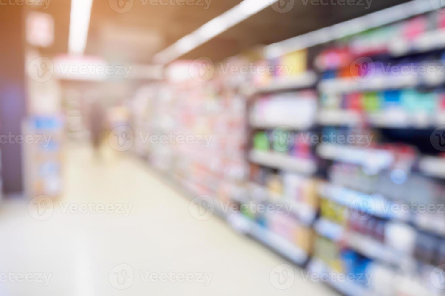 blur supermarket discount store shelves interior abstract background photo