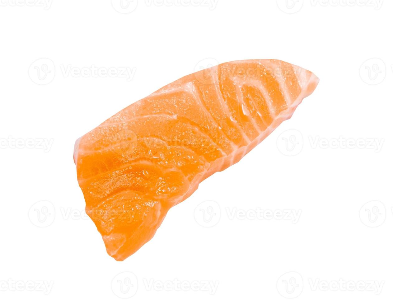 Fresh raw salmon slice sashimi fillet isolated on white background photo