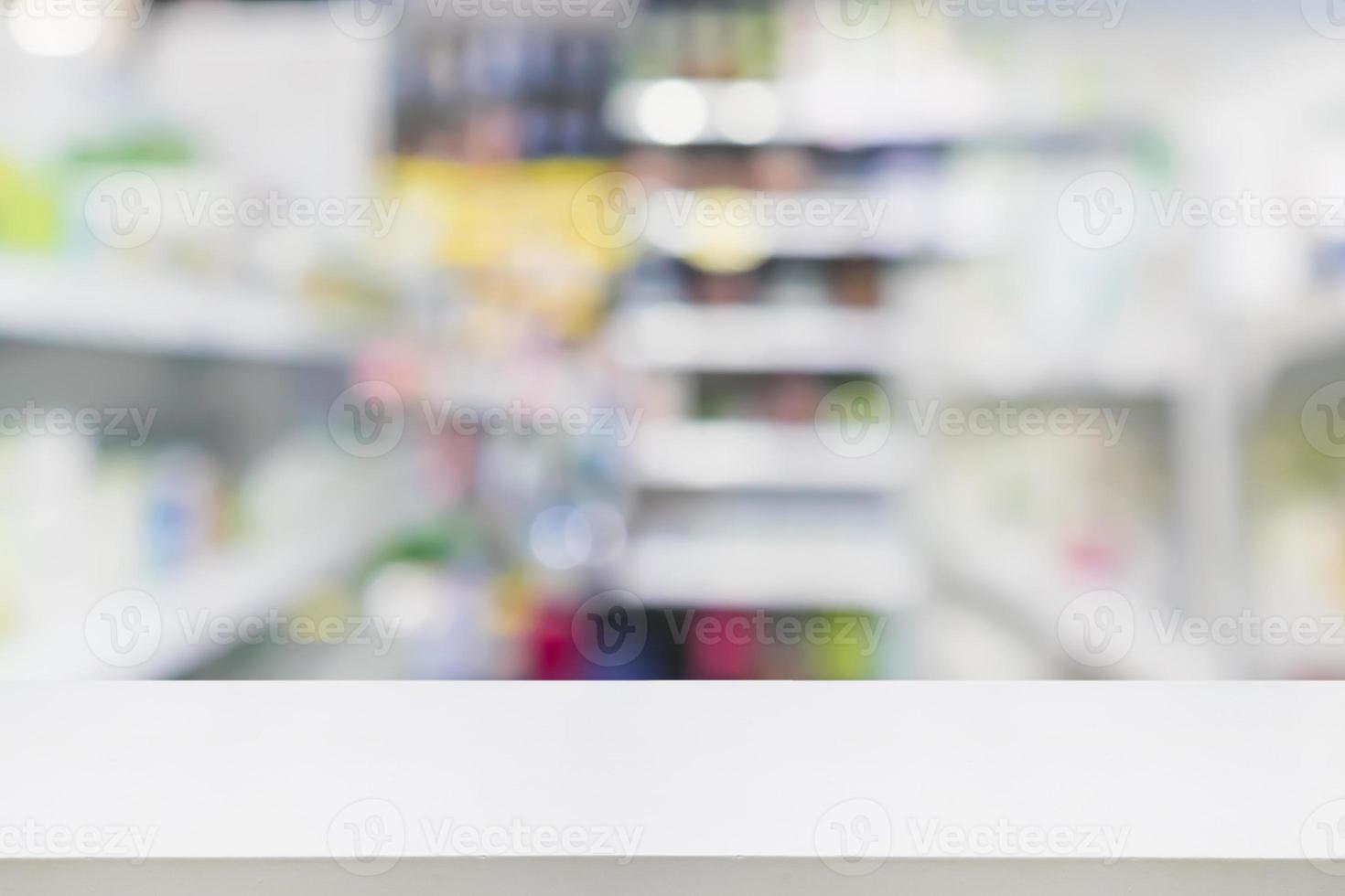 farmacia droguería tienda interior desenfoque de fondo foto