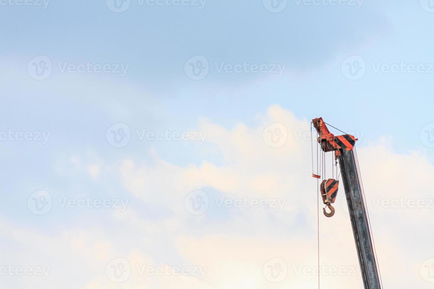 telescopic arms of mobile construction crane truck photo