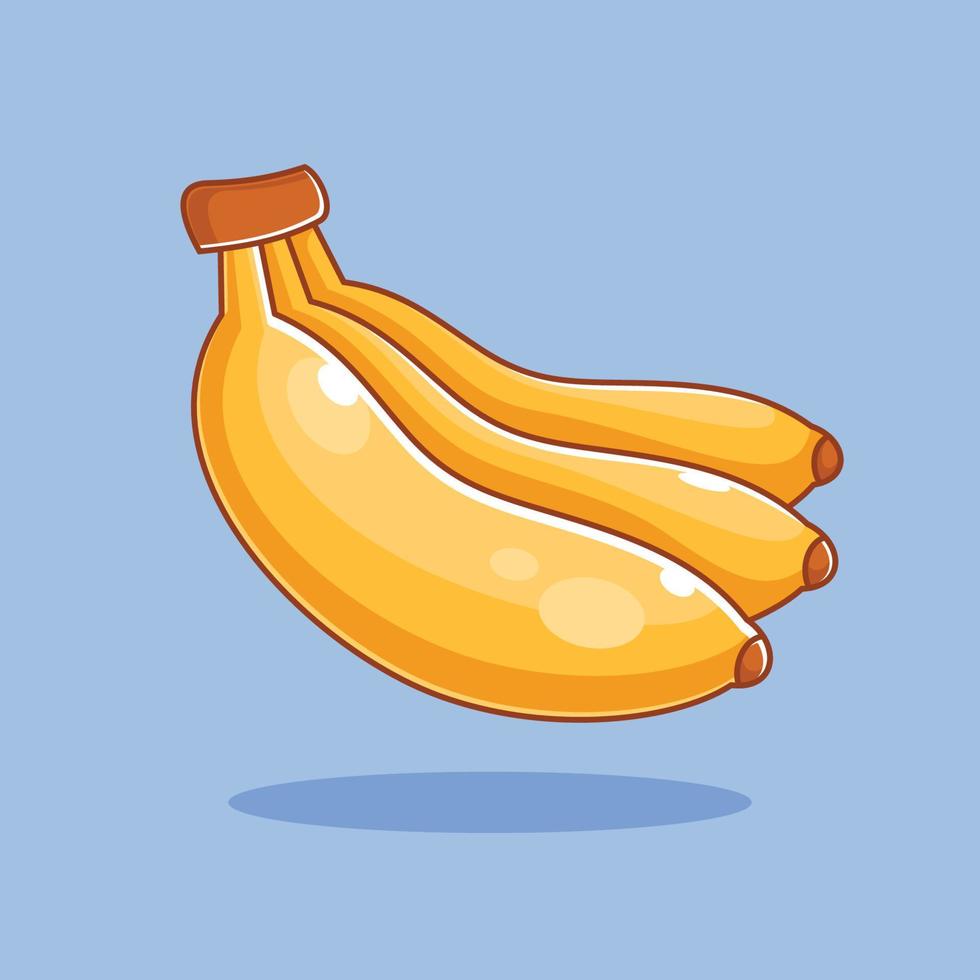 Cartoon style bananas design on blue background vector