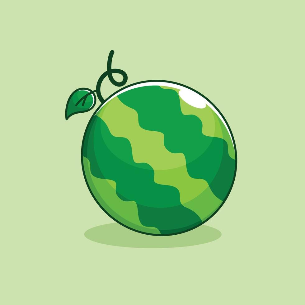 Cartoon style watermelon design on green background vector