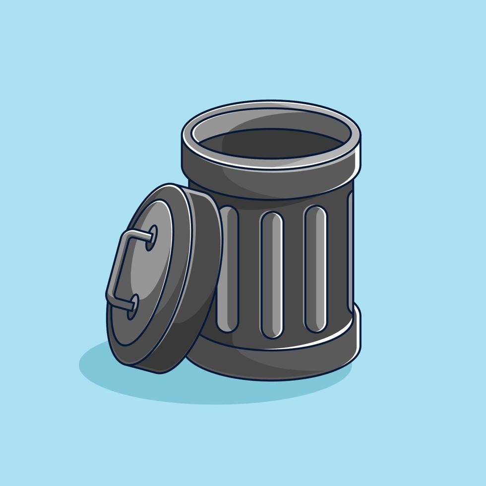 Cartoon style trash can design vector