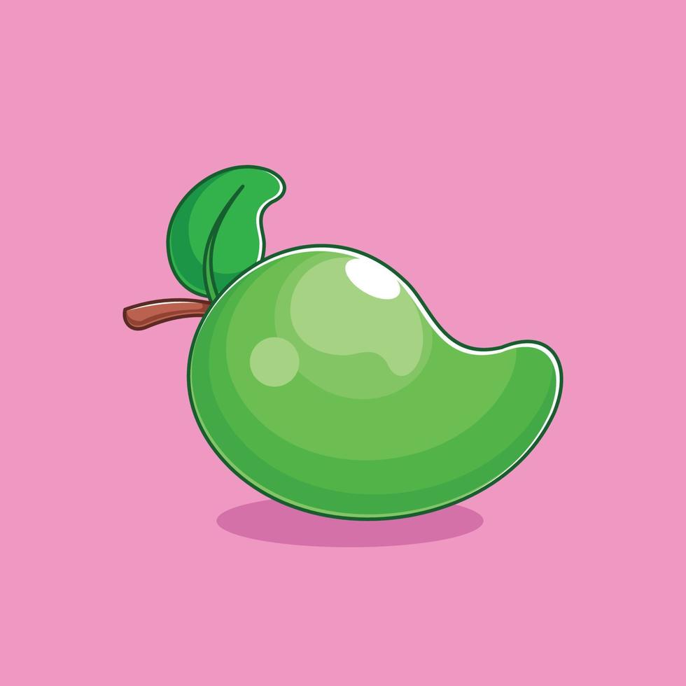 Cartoon style mango design on pink background vector