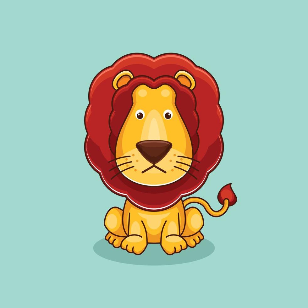 Cartoon style cute lion design vector