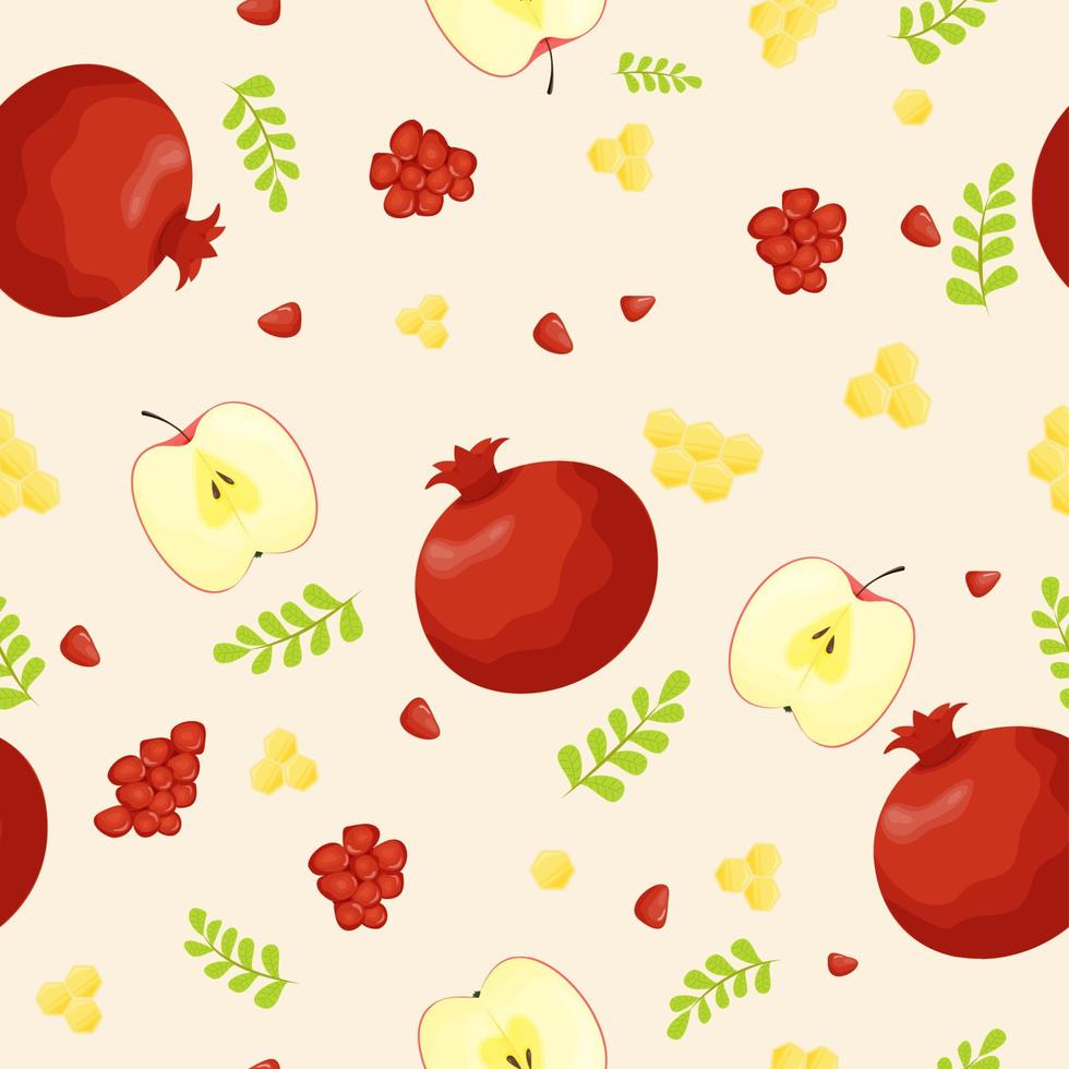 Seamless fruit pattern on a white background. vector