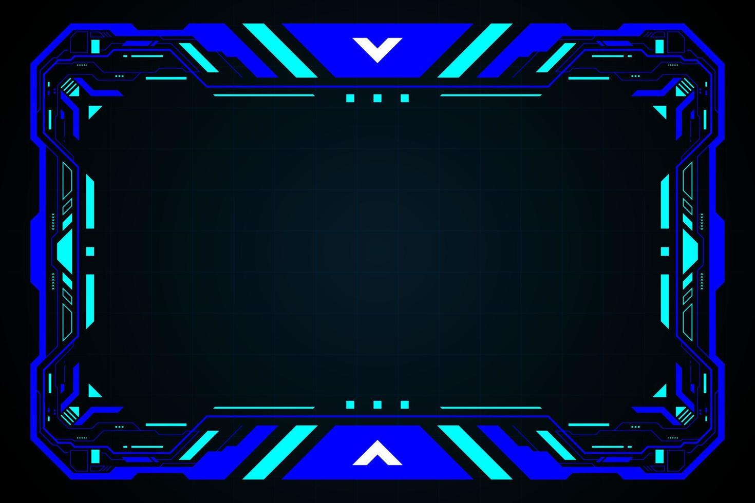 Blue square frame technology futuristic interface hud vector digital design.