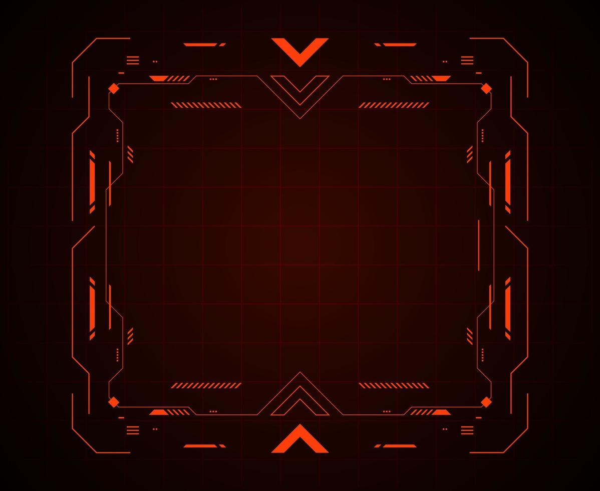 red frame element abstract modern technology futuristic hud design for digital gaming. vector