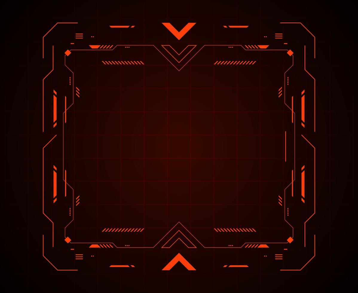 red frame element abstract modern technology futuristic hud design for digital gaming. vector