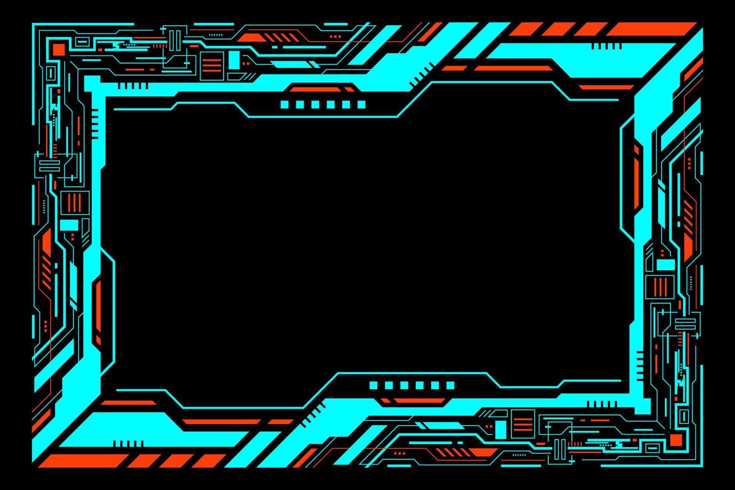 Square frame futuristic hud technology modern abstract geometric shape vector design.