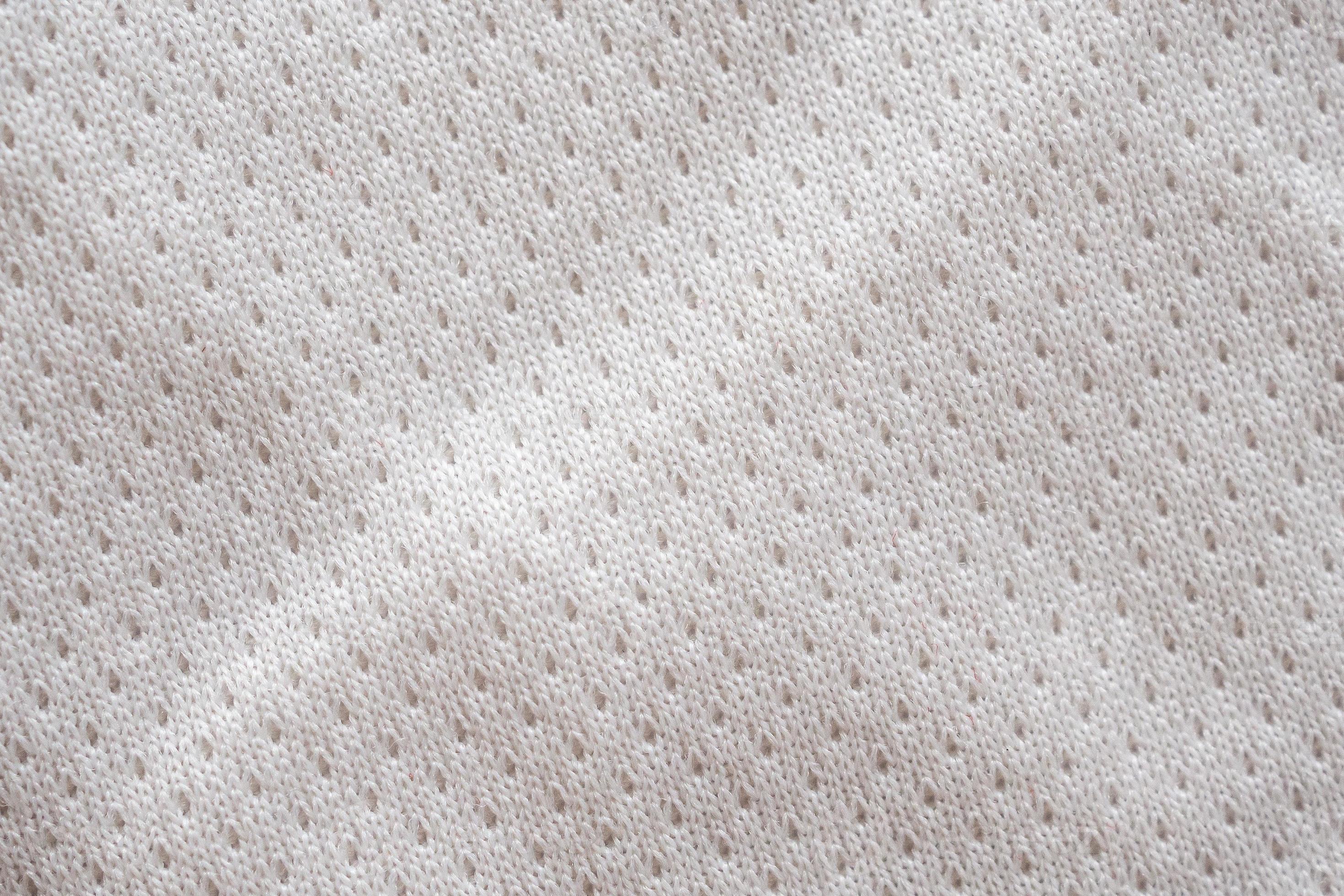White fabric sport clothing football jersey with air mesh texture
