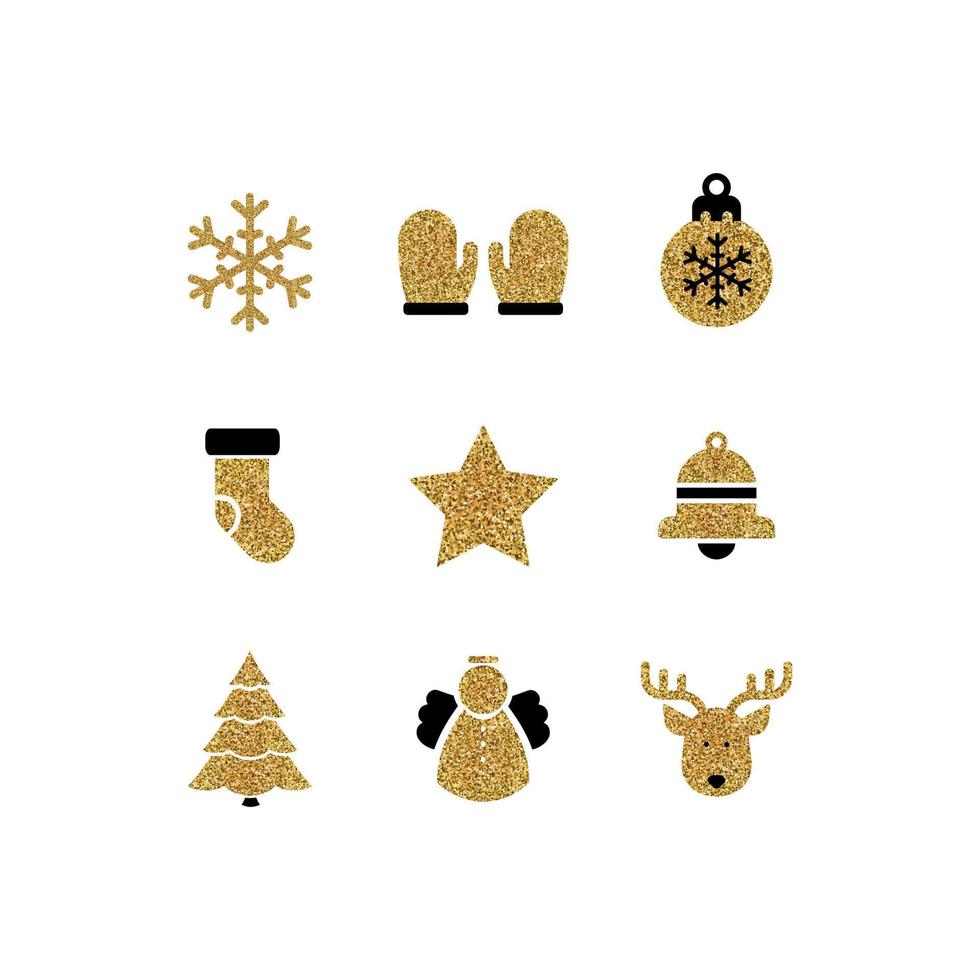 conjunto de vectores de iconos de Navidad