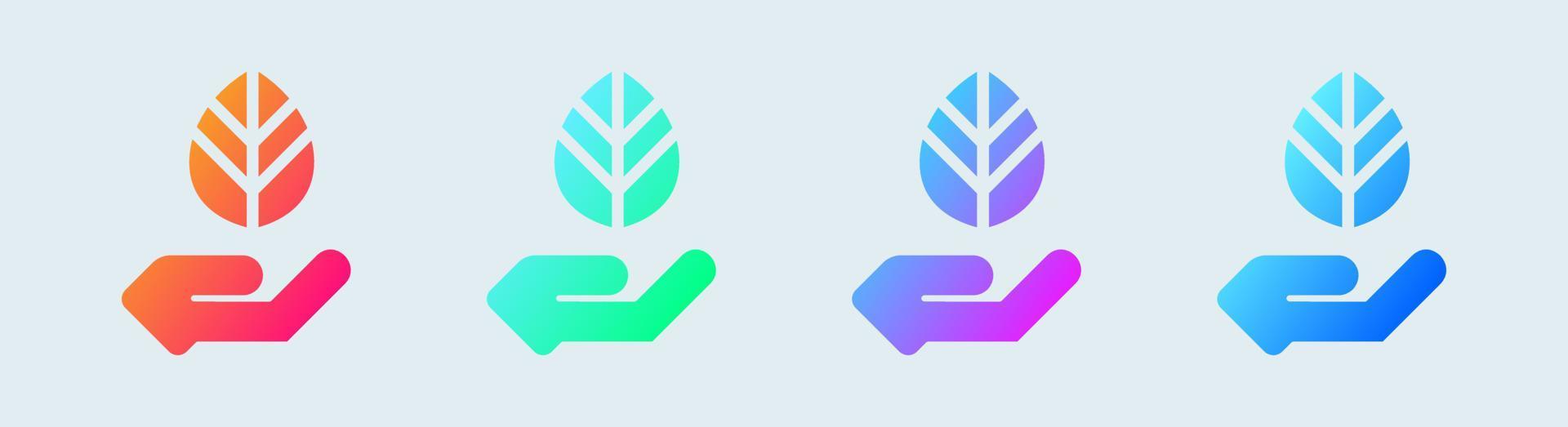 Eco solid icon in gradient colors. Ecology signs vector illustration.