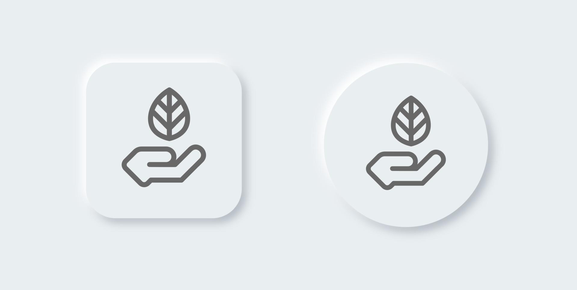 Eco line icon in neomorphic design style. Ecology signs vector illustration.