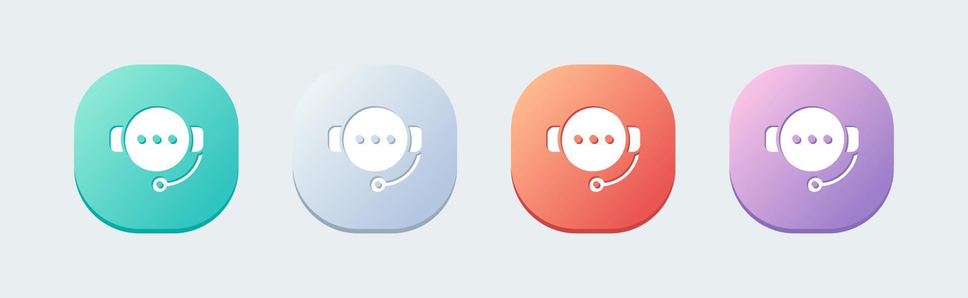 Call center solid icon in flat design style. Support signs vector illustration.