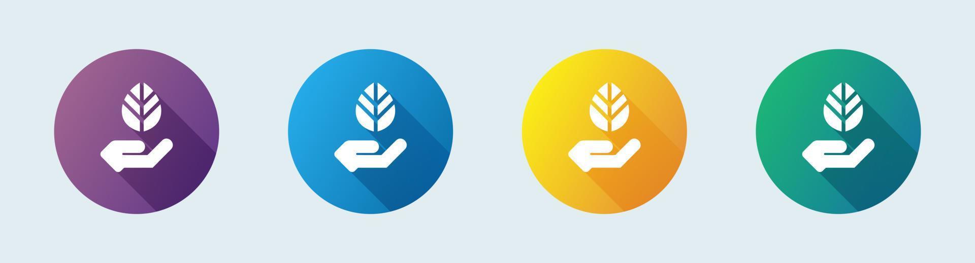 Eco solid icon in flat design style. Ecology signs vector illustration.