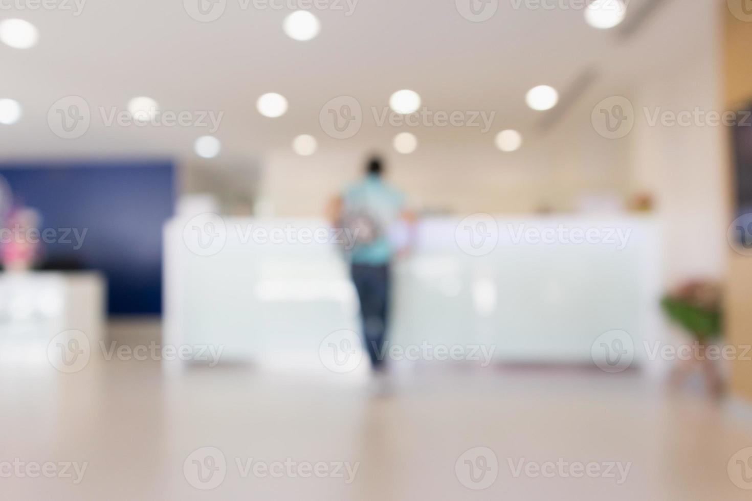Abstract blur hospital clinic counter interior defocused medical background photo