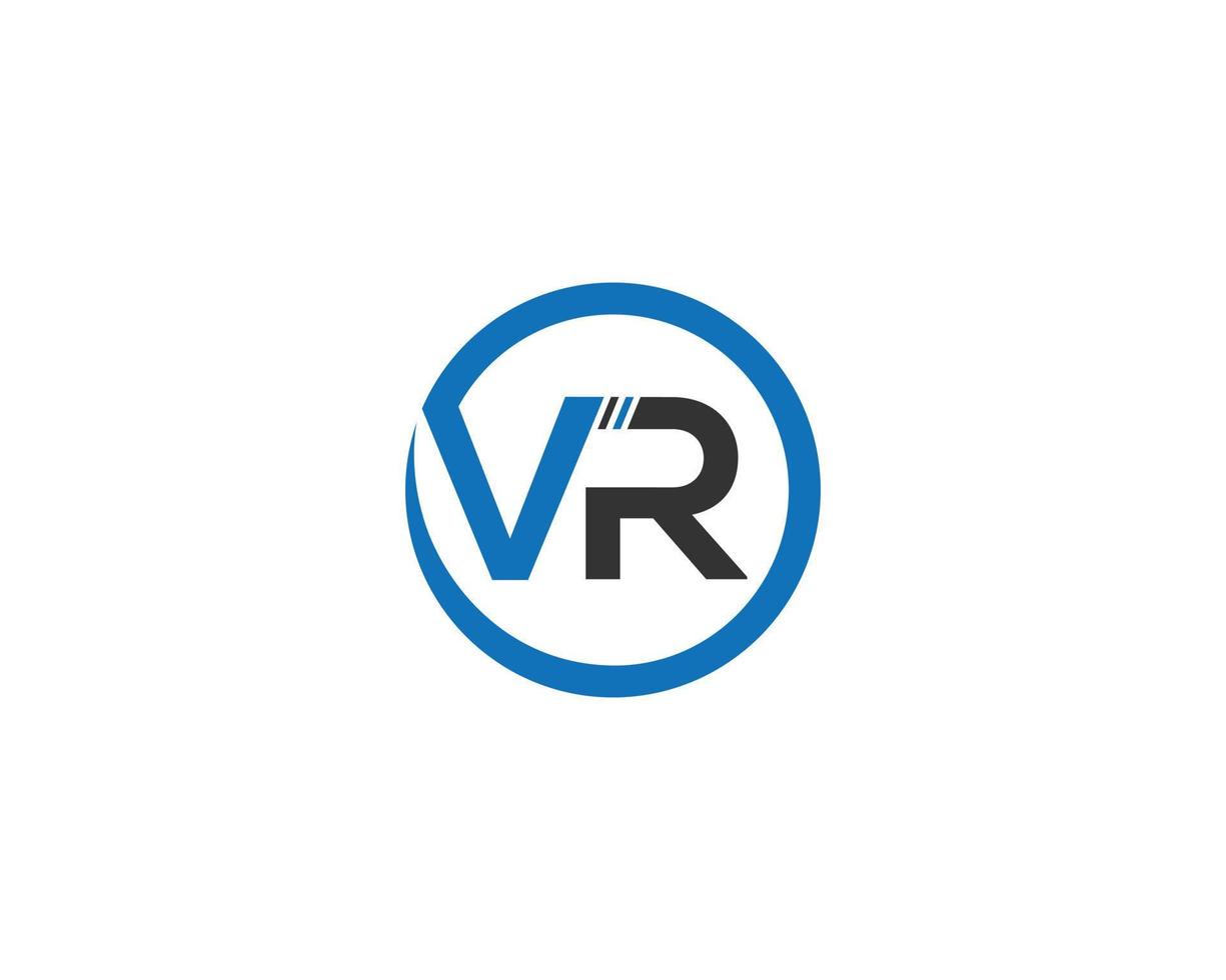 Initial Circle VR Abstract Letter Logo Design Vector Template.