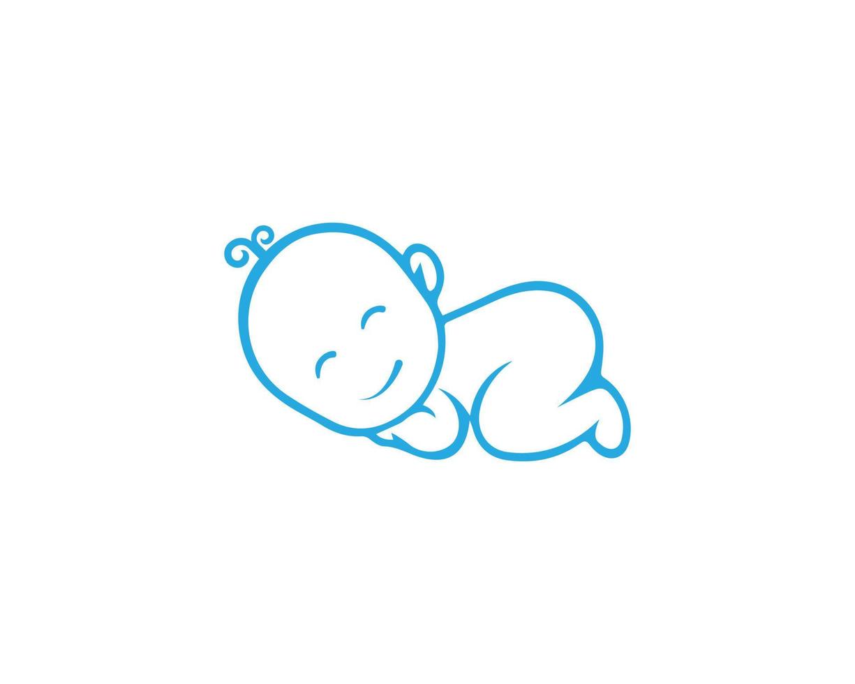 Cute Baby Sleep For Baby Shop Vector Icon Logo Design Concept Illustration.