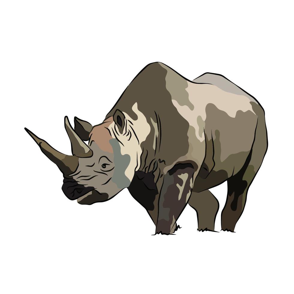 es una hermosa imagen de rinoceronte. vector