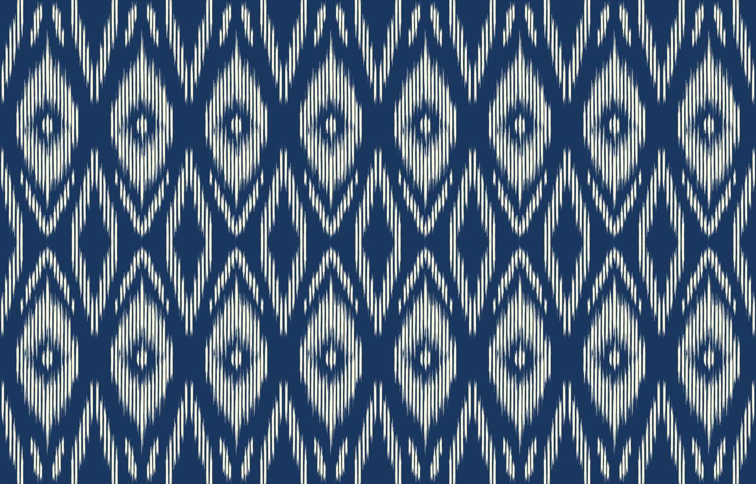 patrón étnico ikat sin fisuras. Fondo de vector de bordado tradicional indio africano tribal. azteca tela alfombra batik ornamento cheurón textil decoración papel pintado