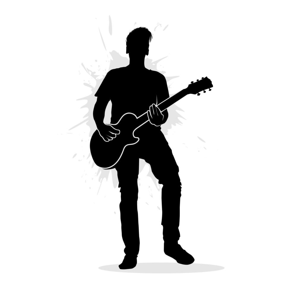 niño tocando la guitarra. ilustración vectorial vector