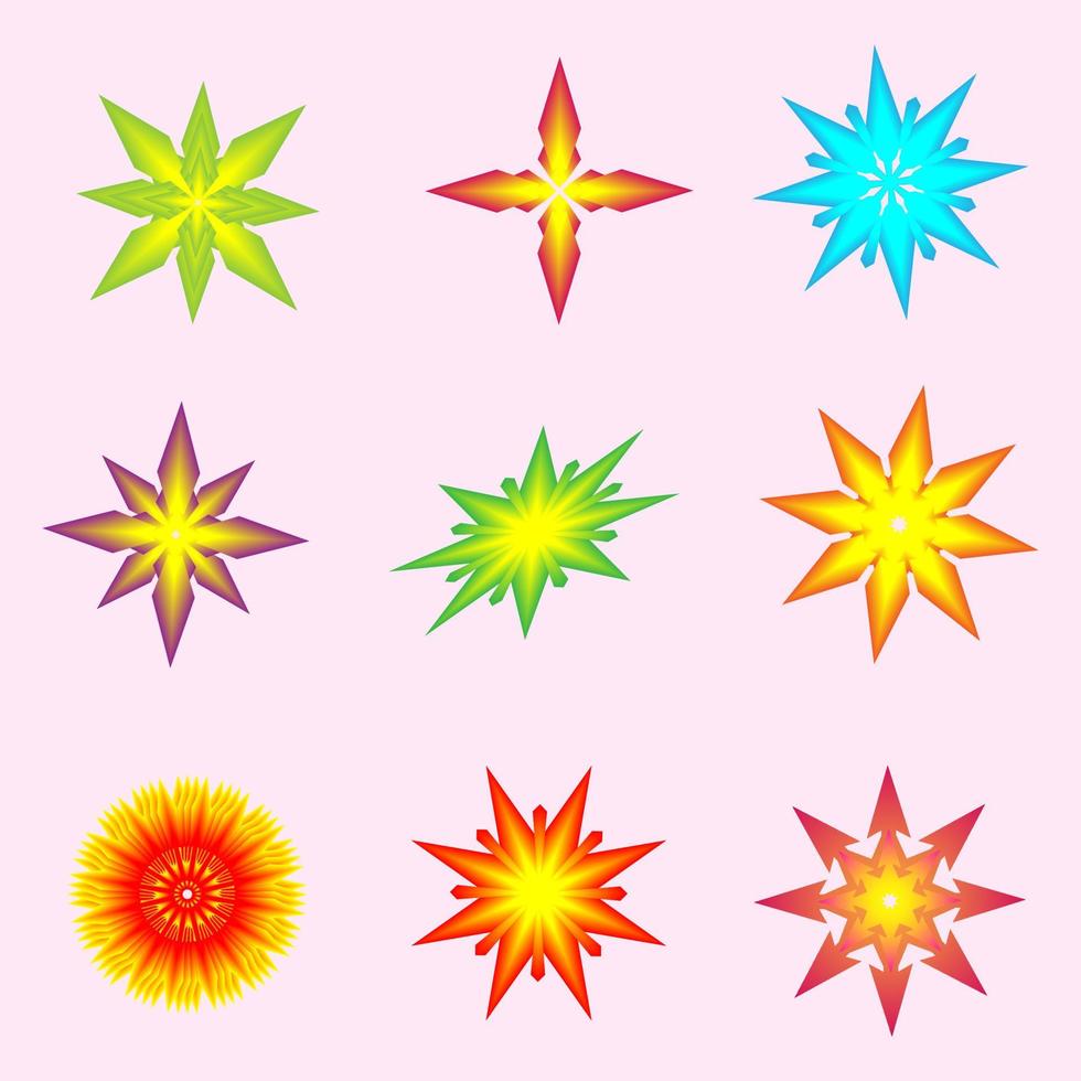 hola navidad estrella flor copos de nieve pegatina etiqueta forma decoración 20220918 vector